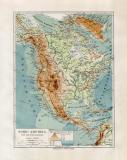 Nord Amerika Fl&uuml;&szlig;e &amp; Gebirge historische...