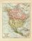 Nord Amerika Politische Übersicht historische Landkarte Lithographie ca. 1908