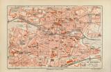 Nürnberg historischer Stadtplan Karte Lithographie ca. 1908