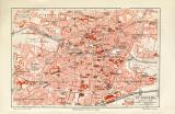 Nürnberg historischer Stadtplan Karte Lithographie ca. 1912