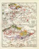 Österreich Ungarn Industrie historische Landkarte...