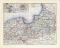 Ost & Westpreussen historische Landkarte Lithographie ca. 1909