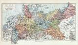Preussen historische Landkarte Lithographie ca. 1912