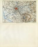 Rom historischer Stadtplan Karte Lithographie ca. 1912