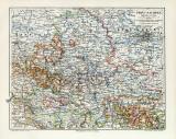 Provinz Sachsen historische Landkarte Lithographie ca. 1909