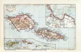 Samoa Inseln historische Landkarte Lithographie ca. 1909