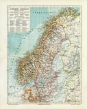 Schweden &amp; Norwegen historische Landkarte...