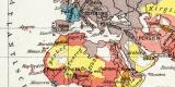 Welt Staatsformen historische Landkarte Lithographie ca....