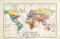 Welt Staatsformen historische Landkarte Lithographie ca. 1909