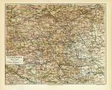 Steiermark historische Landkarte Lithographie ca. 1909