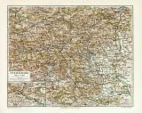 Steiermark historische Landkarte Lithographie ca. 1912