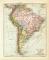Südamerika Politische Übersicht historische Landkarte Lithographie ca. 1909