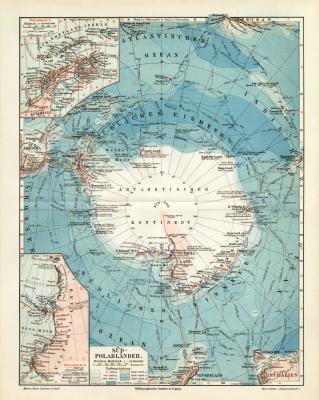 Nord Polarländer historische Landkarte Lithographie ca 1906 antike Karte 