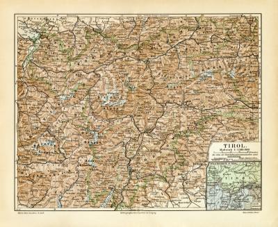 1907 antike Karte Geographie Schlesien historische Landkarte Lithographie ca 
