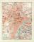 Turin historischer Stadtplan Karte Lithographie ca. 1912
