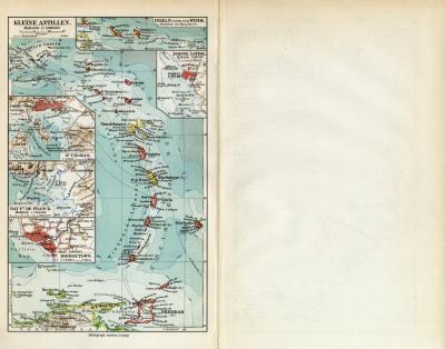 Mkl7 Alte Mittelamerika Mexiko Antillen Amerika historische Landkarte 1909 