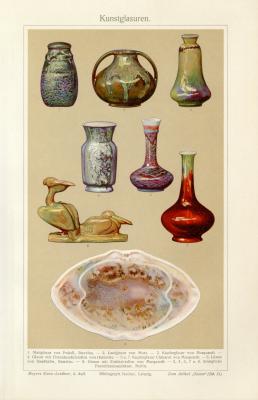 Kunstglasuren historischer Druck Chromolithographie ca. 1912