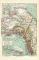 Alaska historische Landkarte Lithographie ca. 1914