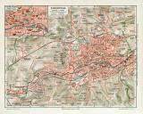 Elberfeld historischer Stadtplan Karte Lithographie ca. 1912
