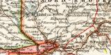 Südafrika historische Landkarte Lithographie ca. 1914