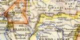 Politische Übersichtskarte von Afrika historische Landkarte Lithographie ca. 1901