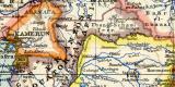 Politische Übersichtskarte von Afrika historische Landkarte Lithographie ca. 1910