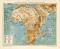 Physikalische Karte von Afrika historische Landkarte Lithographie ca. 1901