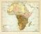 Völkerkarte von Afrika historische Landkarte Lithographie ca. 1904