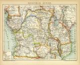 Äquatorial - Afrika historische Landkarte Lithographie ca. 1905