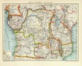 Äquatorial - Afrika historische Landkarte Lithographie ca. 1911