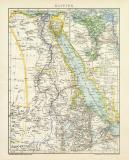 Ägypten historische Landkarte Lithographie ca. 1900