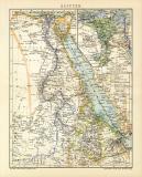 Ägypten historische Landkarte Lithographie ca. 1901