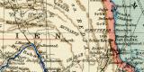 Ägypten historische Landkarte Lithographie ca. 1909