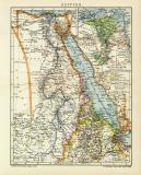 Ägypten historische Landkarte Lithographie ca. 1910