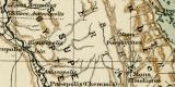 Das alte Ägypten I. - II. Theben historische Landkarte Lithographie ca. 1905