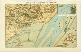 Das alte Ägypten I. - II. Theben historische Landkarte Lithographie ca. 1911