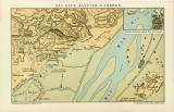 Das alte Ägypten I. - II. Theben historische Landkarte Lithographie ca. 1912