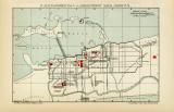 Alexandrien im ersten Jahrhundert vor und nach Christus II. im 3. - 5. Jahrhundert nach Christus historischer Stadtplan Karte Lithographie ca. 1899