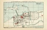 Alexandrien im ersten Jahrhundert vor und nach Christus II. im 3. - 5. Jahrhundert nach Christus historischer Stadtplan Karte Lithographie ca. 1911