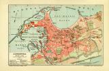 Alexandria historischer Stadtplan Karte Lithographie ca. 1910