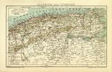 Algerien und Tunesien historische Landkarte Lithographie ca. 1901