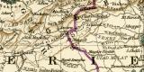 Algerien und Tunesien historische Landkarte Lithographie ca. 1905