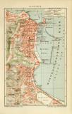 Algier historischer Stadtplan Karte Lithographie ca. 1901