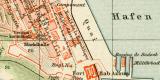 Algier historischer Stadtplan Karte Lithographie ca. 1901