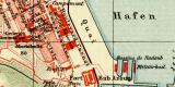 Algier historischer Stadtplan Karte Lithographie ca. 1905