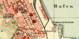 Algier historischer Stadtplan Karte Lithographie ca. 1907