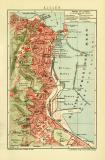 Algier historischer Stadtplan Karte Lithographie ca. 1909