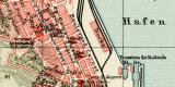 Algier historischer Stadtplan Karte Lithographie ca. 1912