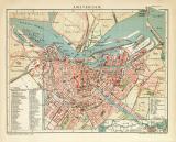 Amsterdam historischer Stadtplan Karte Lithographie ca. 1901