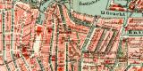 Amsterdam historischer Stadtplan Karte Lithographie ca. 1905
